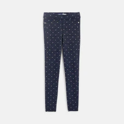 Warm jeggings with white polka dots