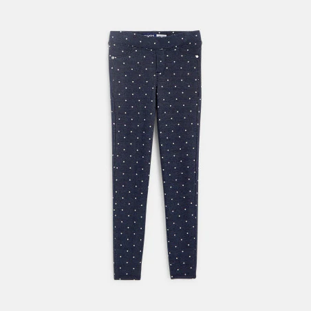 Warm jeggings with white polka dots