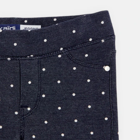 Warm jeggings with white polka dots