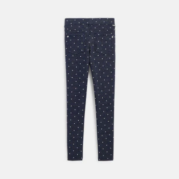 Warm jeggings with white polka dots