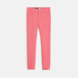 Girl's plain pink jersey leggings