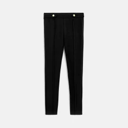 Girls' stylish black Milano jersey jeggings