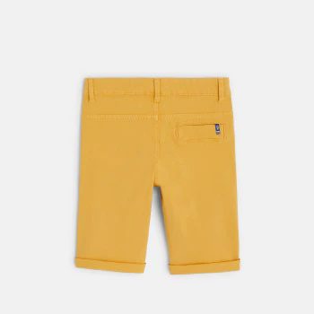 Solid slim fit canvas Bermudas