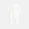 Warm snuggle suit lined in white textured knit for newborns