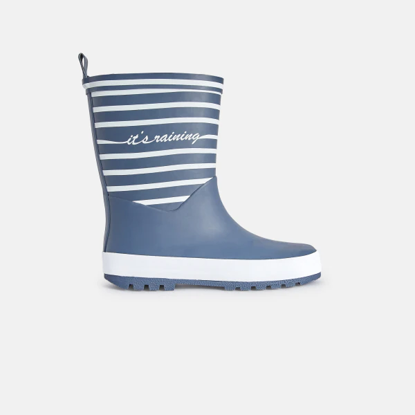 Striped rain boots