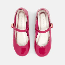 Girls' pink patent T-strap...