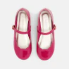 Girls' pink patent T-strap ballerina pumps