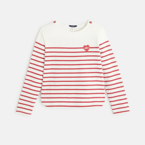 Breton T-shirt with personalised heart