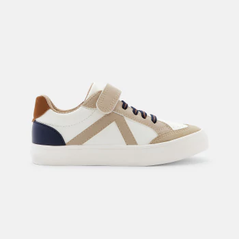 Boys' beige street low-top trainers