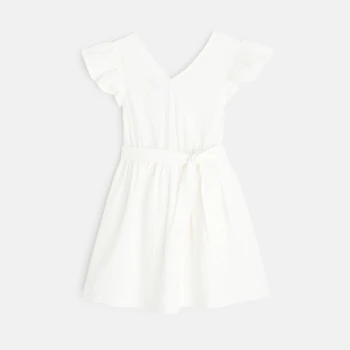 White cotton twill effect dress