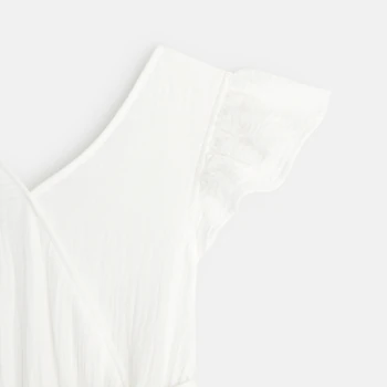 White cotton twill effect dress