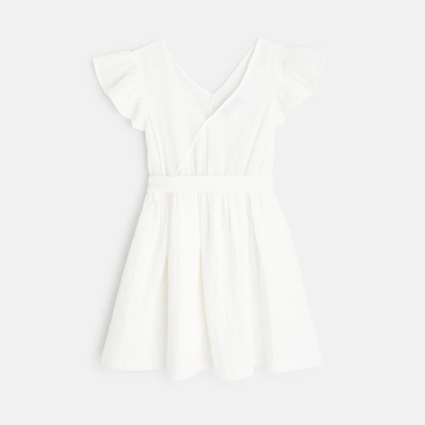 White cotton twill effect dress