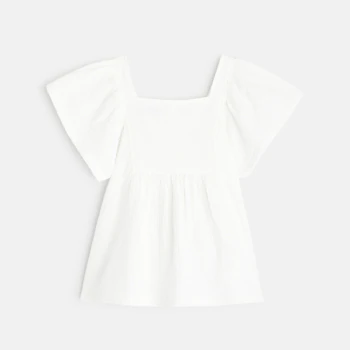 White cotton gauze blouse