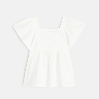 White cotton gauze blouse