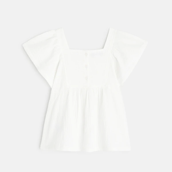 White cotton gauze blouse