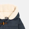 Baby boys' blue bear-themed patch quilted hooded coat