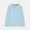 Boys' turquoise long-sleeved polo shirt