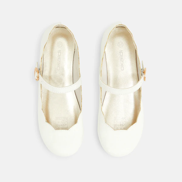 Metallic ballet flats with strap