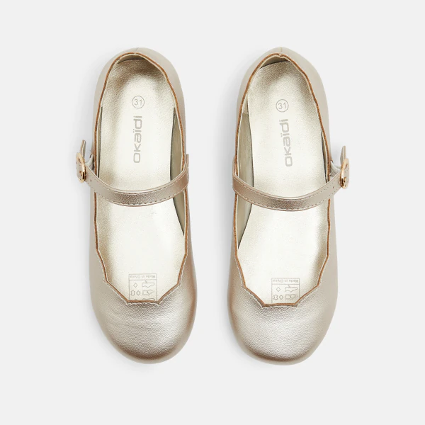 Metallic ballet flats with a strap