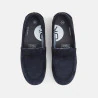 Plain-colored split leather moccasins