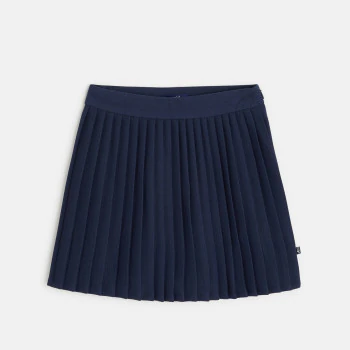 Short pleated plain skirt