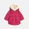 Baby girls' pink floral lined quilted coat