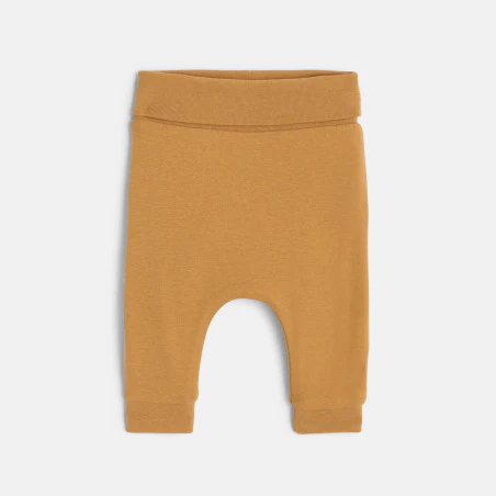 Newborns' reversible brown jersey trousers