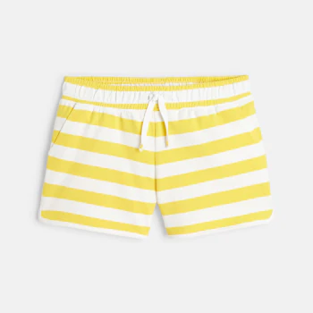 Striped fleece shorts