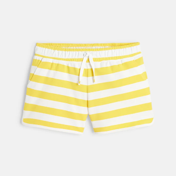 Striped fleece shorts