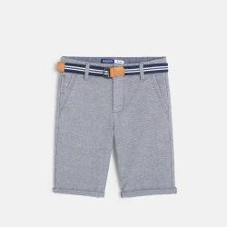 Canvas bermuda shorts + belt