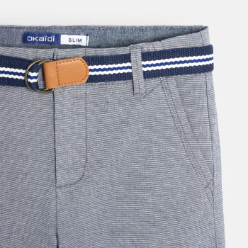 Canvas bermuda shorts + belt