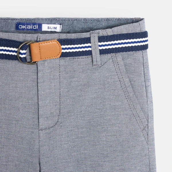 Canvas bermuda shorts + belt