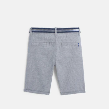 Canvas bermuda shorts + belt