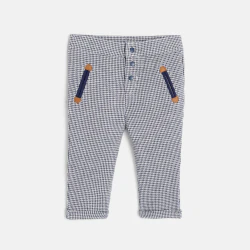 Baby boys' brown houndstooth jacquard trousers