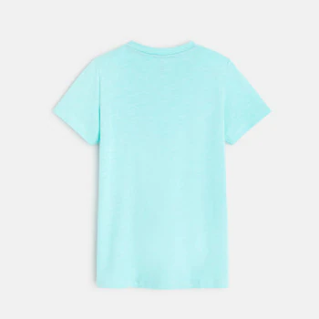 Boy's plain blue Henley-neck T-shirt