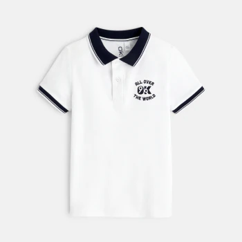 Short-sleeved piqué polo shirt