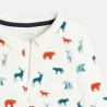 Baby boys' velvet forest animals sleep suit