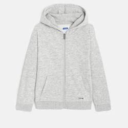 Boy's grey zip-up hoodie