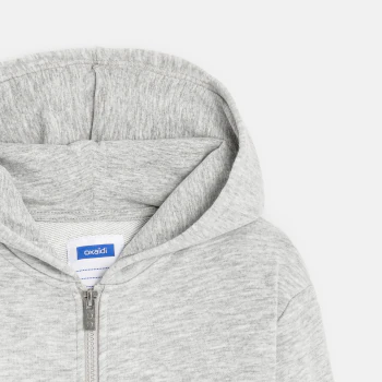 Boy's grey zip-up hoodie