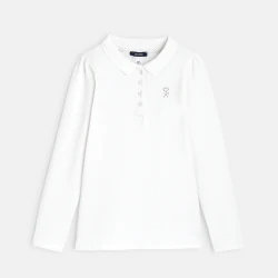 Plain long-sleeved polo shirt