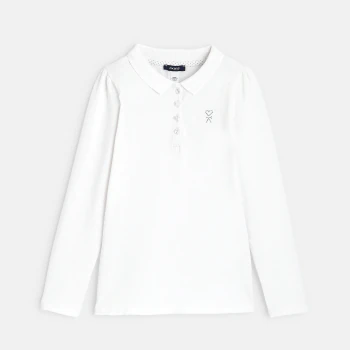 Plain long-sleeved polo shirt