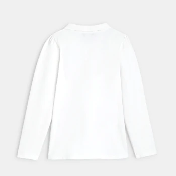 Plain long-sleeved polo shirt