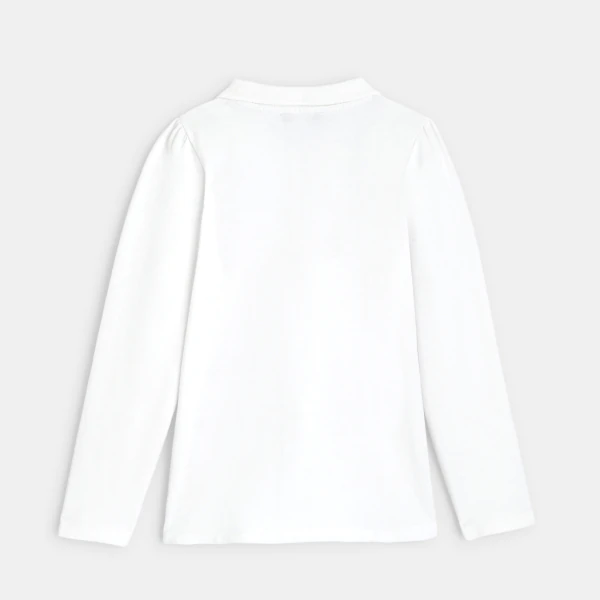 Plain long-sleeved polo shirt