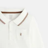 Plain piqué long-sleeved polo shirt