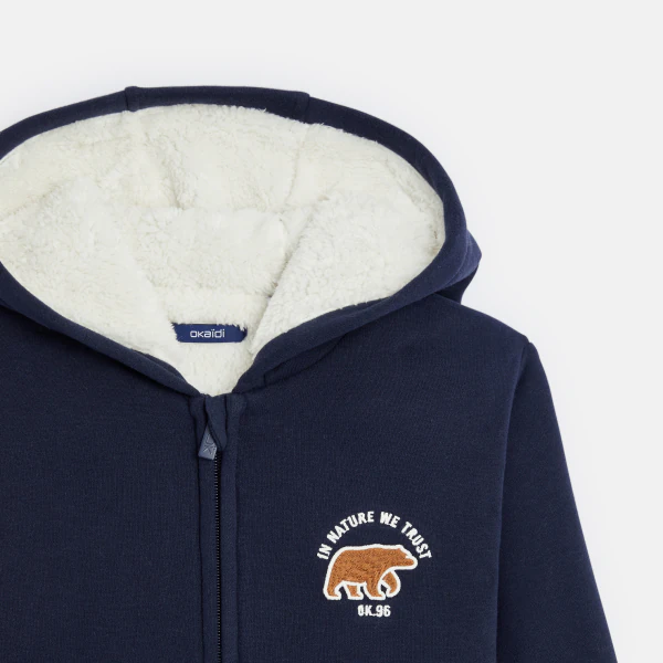 Sherpa fleece-lined sweatshirt