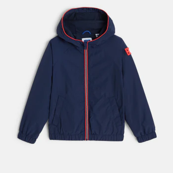 Hooded water-repellent windbreaker