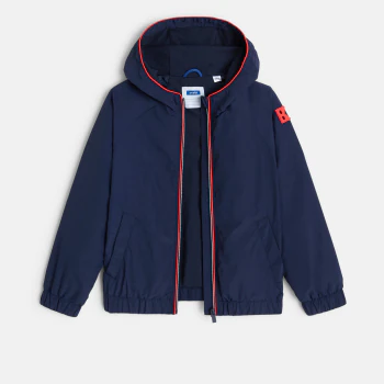 Hooded water-repellent windbreaker