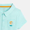 Thin-striped polo with palm tree on pocket