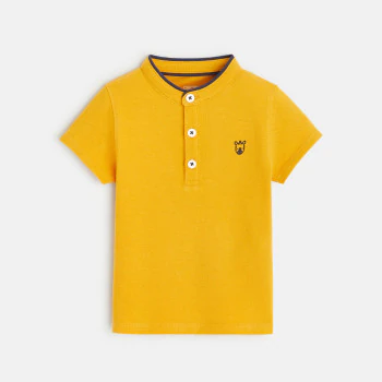 Zebra polo shirt with officer collar