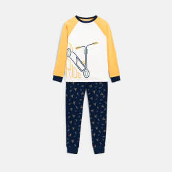 Boys' two-piece yellow jersey pyjamas